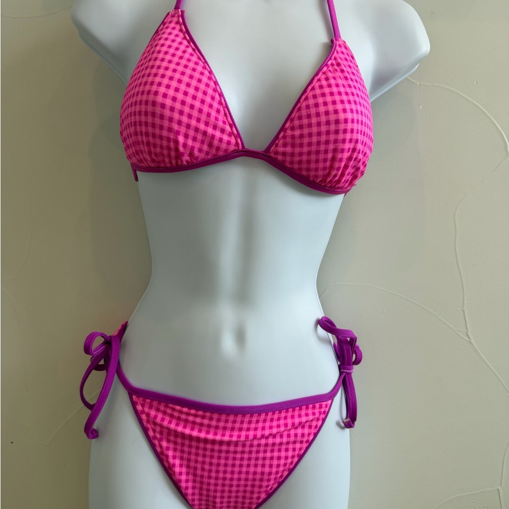 Ocean Avenue Pink Gingham Bikini Set - S/M